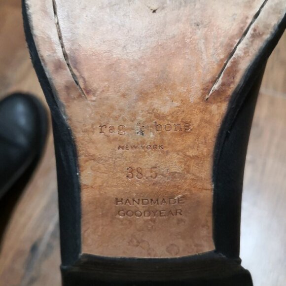 Rag & Bone Black Leather Chelsea Strappy Ankle Boots Size US 8.5/ EU 38.5 - Picture 8 of 8